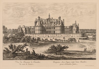 Blick auf das Schloss Chambord vom Eingang von Israël Silvestre