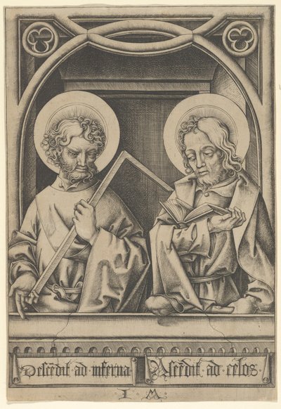Heilige Thomas und Jakobus der Jüngere, aus Die Apostel von Israhel van Meckenem