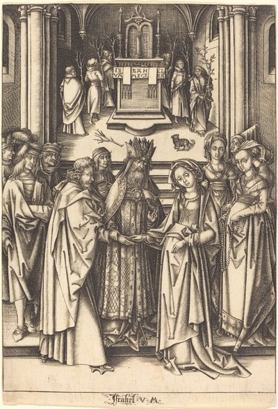 Die Hochzeit der Jungfrau von Israhel van Meckenem after Hans Holbein the Elder