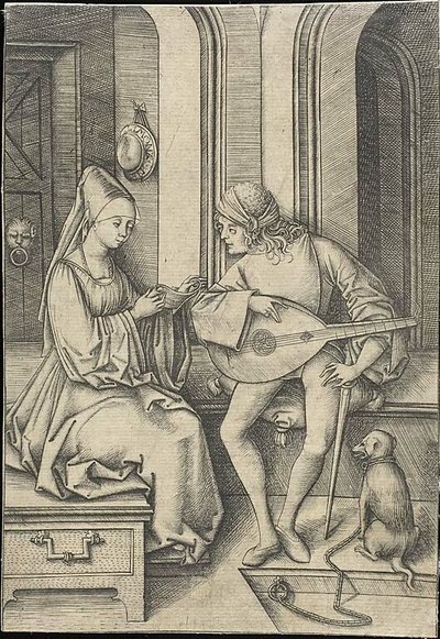Der Sänger und der Lautenspieler von Israhel van Meckenem the younger