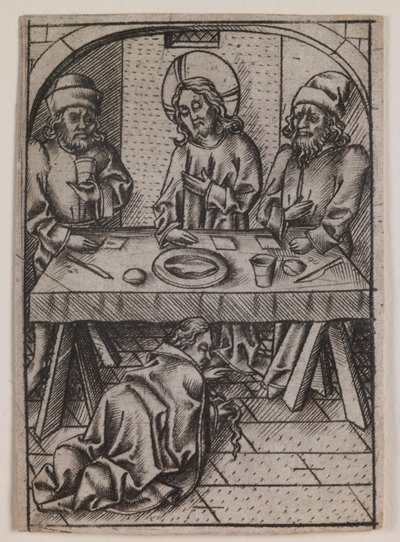 Maria Magdalena wäscht Christus die Füße, um 1500 von Israhel van the younger Meckenem