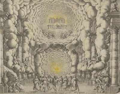 Entwurf für ein Theaterstück von Giacomo Torelli da Fano für das Ballett 
