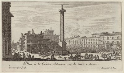 Place de la Colonne Antoniane rue du Cours in Rom von Israël Silvestre
