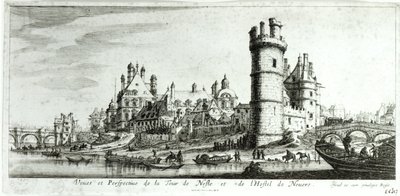 Perspektivische Ansicht des Tour de Nesle und des Hotel de Nevers von Israël Silvestre the Younger