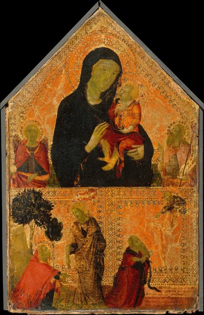 Madonna mit Kind und den Heiligen Michael und Johannes dem Täufer (Detail) von Italian