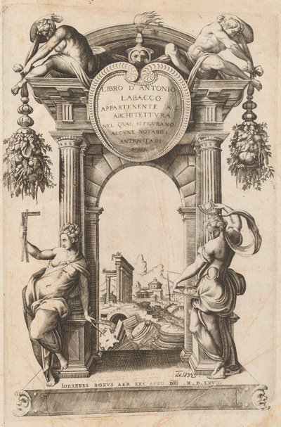 Libro Appartenente al Architettura [Titelseite] von Italian 16th Century, after Antonio Labacco, published by Giovanni Boni