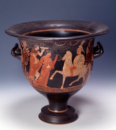 Krater aus Cumae, der eine Opferszene darstellt (Terrakotta, 320-310 v. Chr.) von Italian Peninsula