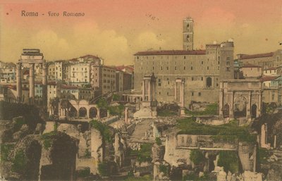 Forum Romanum, Rom. Postkarte von 1913. von Italian Photographer