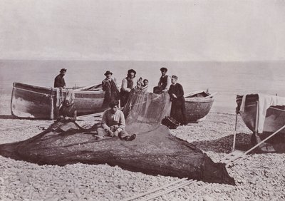 Italien: Bordighera, Fischer bei der Arbeit von Italian Photographer