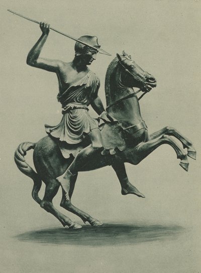 Römische Statue einer Amazone zu Pferd, gefunden in Herculaneum von Italian Photographer
