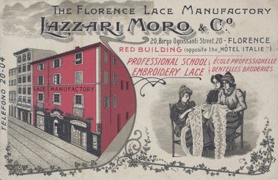 Werbung für Lazzari Moro & Co Spitze, Florenz, Italien von Italian School