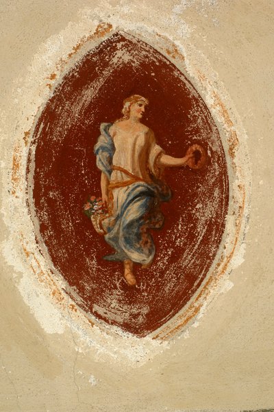 Allegorie des Überflusses, Fresko, Ternengo Gromo Palast (16. Jahrhundert), mittelalterliches Viertel in Piazzo, Biella, Piemont, Italien von Italian School