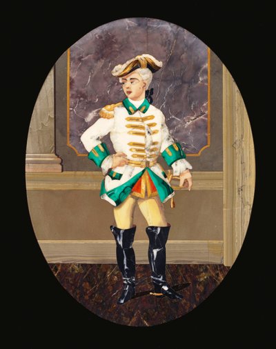 Italienisches Pietre-Dure-Panel, das einen Gentleman darstellt von Italian School