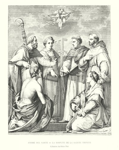 Andre del Sarte, Der Streit der Heiligen Dreifaltigkeit, Sammlung des Pitti-Palastes von Italian School
