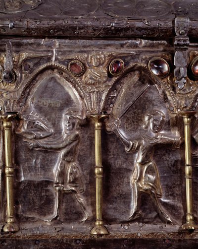 Arche von Barbarossa, mit Szenen aus dem Leben von Johannes dem Täufer (Holz, Silberblatt und Steine) von Italian School