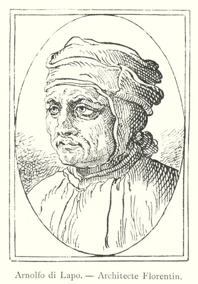 Arnolfo di Lapo, Florentiner Architekt (Stich) von Italian School