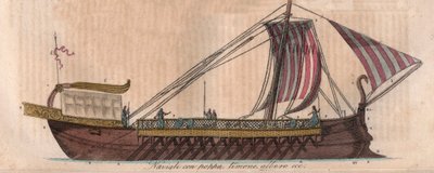 Attische Triere, 4. Jahrhundert v. Chr. (Akrostolium) - Triere oder Trireme - Gravur aus „Usi e Costumi di Tutti i Popoli dell