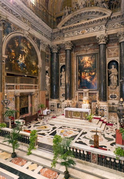 Barockkunst: Innenansicht der Jesuitenkirche des Heiligen Namens Jesu (Chiesa del Gesù) in Rom von Italian School