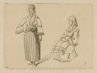 Bulgarische Collakia und Pflanzer von Balga bei Saloniki von Italian School