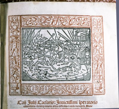 CAESAR Gaius Iulius: Illustration aus Caesars "Commentarii de Bello Gallico", ca. 1511 von Italian School