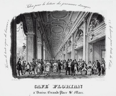 Caffe Florian auf dem Markusplatz in Venedig, Gravur, Italien von Italian School