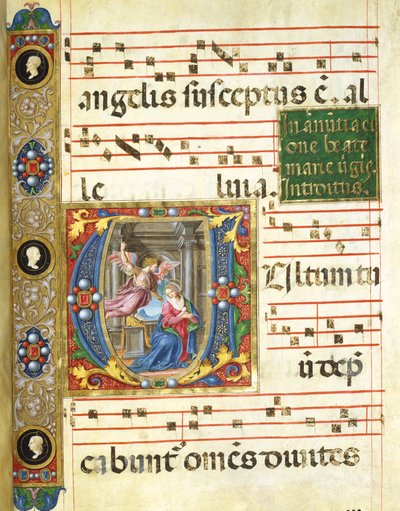 Choralminiatur mit der Verkündigung von Italian School