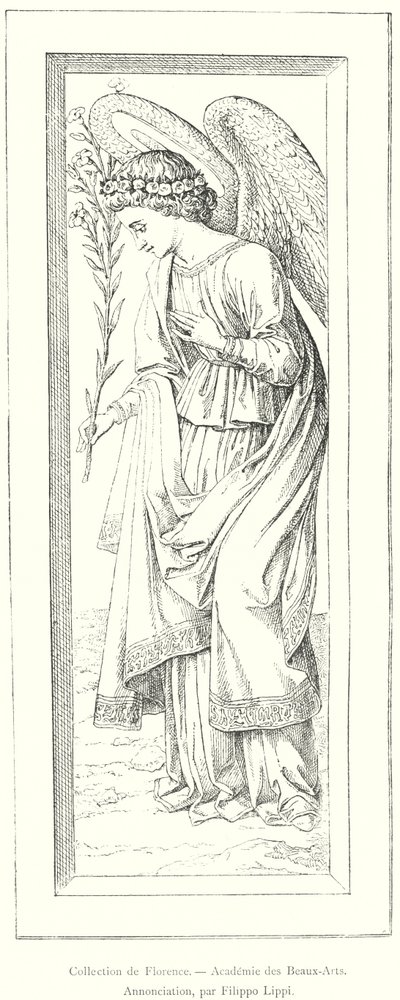 Sammlung von Florenz, Akademie der Schönen Künste, Verkündigung, von Filippo Lippi (Stich) von Italian School