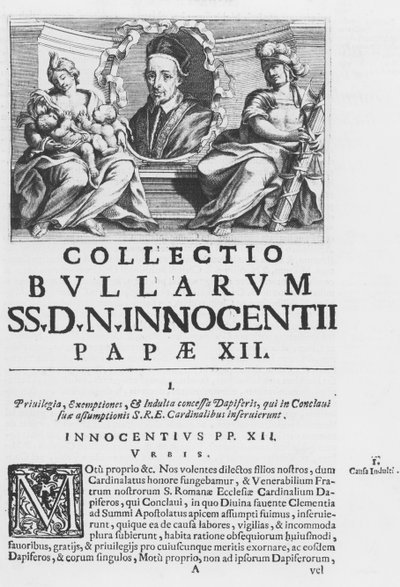 Sammlung der päpstlichen Bullen von Papst Innozenz XII. von Italian School