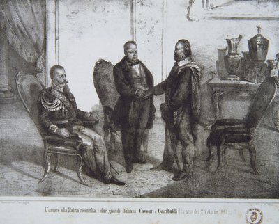 Rat zwischen Garibaldi und Cavour am 24. April 1861 von Italian School