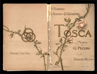 Cover, Libretto della Tosca von Giacomo Puccini, Edizione Ricordi, Italien von Italian School