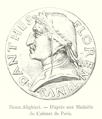 Dante Alighieri, nach einer Medaille des Pariser Kabinetts (Stich) von Italian School