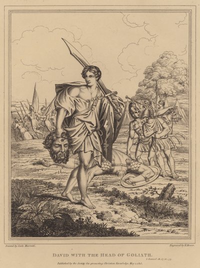 David mit dem Kopf von Goliath von Italian School