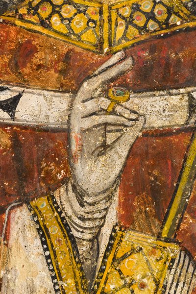 Detail des Triptychons, das San Cataldo darstellt, Krypta der Kathedrale von Italian School