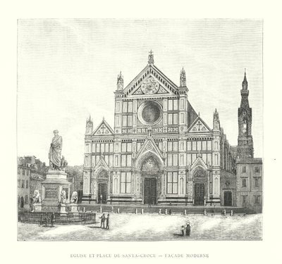 Kirche und Platz von Santa-Croce, moderne Fassade (Gravur) von Italian School