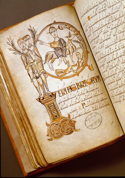 Einzug in Jerusalem. Manuskript der Bologneser Schule. (MS.123-Foglio 54 v) 11. Jahrhundert Rom, Biblioteca Angelica von Italian School