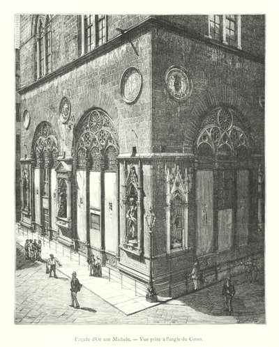 Fassade von Orsanmichele, Blick vom Winkel des Corso (Gravur) von Italian School