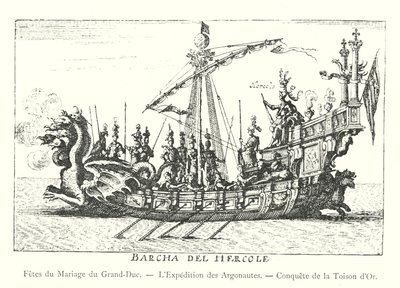 Hochzeitsfeiern des Großherzogs, Die Expedition der Argonauten, Eroberung des Goldenen Vlieses (Gravur) von Italian School