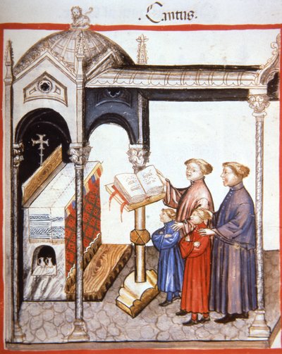 Singen, Illustration aus Tacuinum Sanitatis Codex Vindobonensis von Italian School