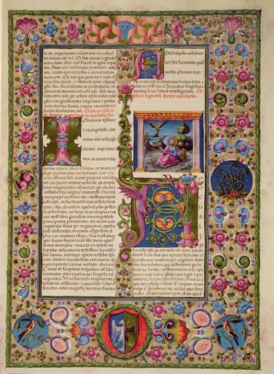 Fol.236r Eröffnung des Buches der Apokalypse, aus der Borso d