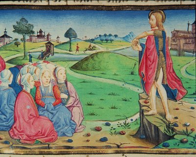 Fol.44r Johannes der Täufer predigt und tauft von Italian School