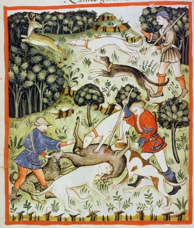 Gazellenjagd, Illustration aus Tacuinum Sanitatis Codex Vindobonensis von Italian School