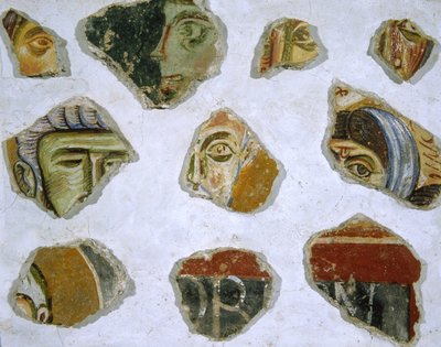 Fragmente einer mittelalterlichen Wandmalerei aus der Abtei Monte Cassino von Italian School