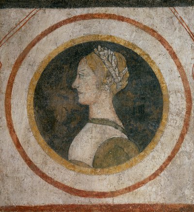Fresko einer Frau der Familie Vismara, ehemals im Casa Vismara in Legnano von Italian School