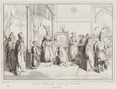 Gentile Bellino von Mehmet II. zum Ritter geschlagen von Italian School