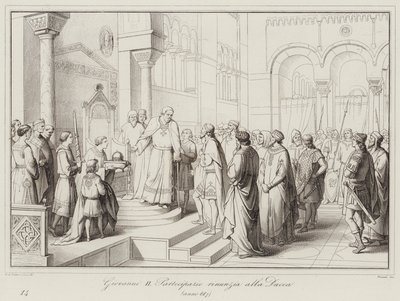 Giovanni II. Partecipazio verzichtet auf das Herzogtum, 887 von Italian School