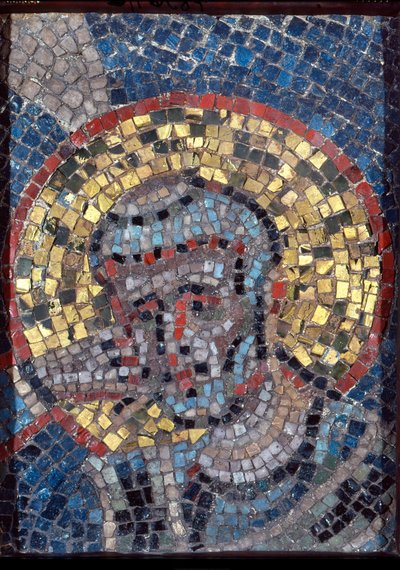 Kopf des Heiligen Ambrosius, erste Hälfte des 9. Jahrhunderts von Italian School