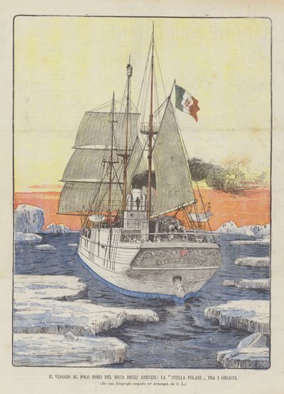 Die Reise zum Nordpol des Herzogs der Abruzzen, Die Stella Polare im Eis von Italian School