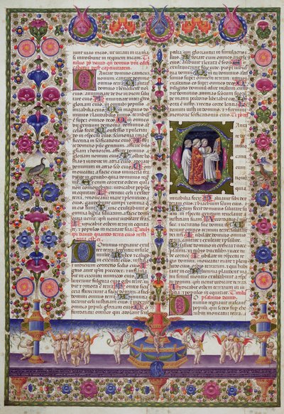 Illuminierte Seite aus dem Buch der Psalmen, aus der Borso d