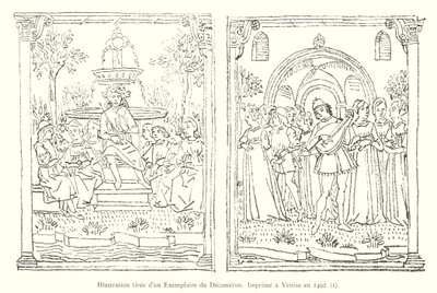 Illustration aus einem Exemplar des Decameron, gedruckt in Venedig 1492, I (Stich) von Italian School