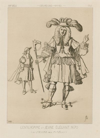 Italienischer Gentleman und eleganter junger Mann, 1670 von Italian School